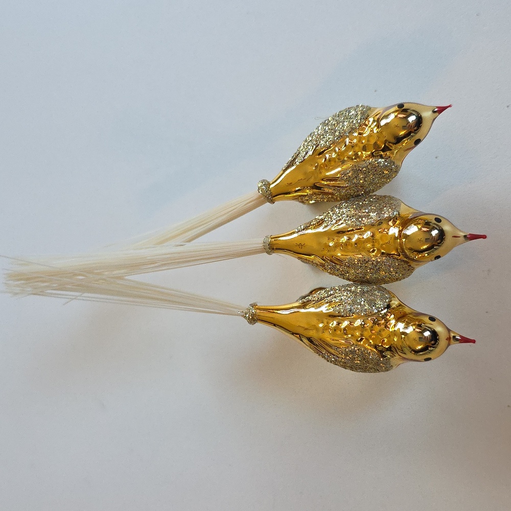 Vintage Elegant Gold Bird Ornaments